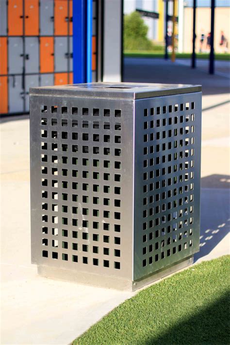 perforated metal bin enclosure|perforated metal utility enclosure.